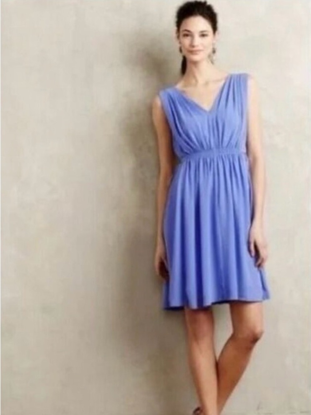 Anthropologie HD in Paris Lavana Periwinkle Grecian Dress Size 0P